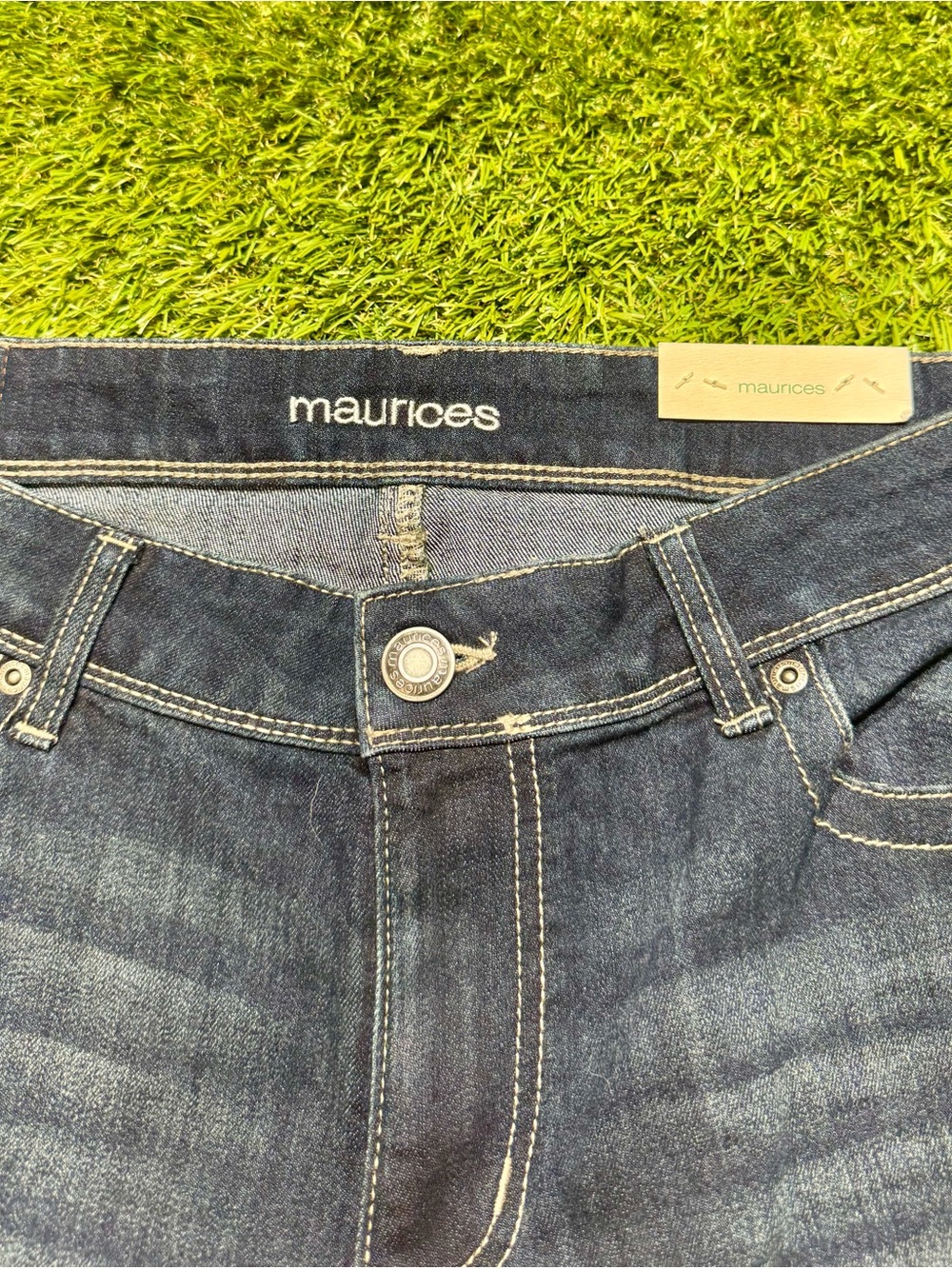 maurices Denim Flex Bootcut Jeans Mid Rise Stretch Women’s 14W Navy Blue - Picture 5 of 14